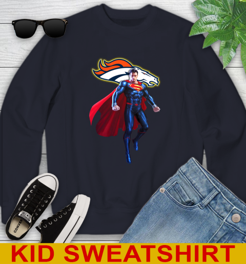 NFL Superman DC Sports Football Denver Broncos Youth Sweatshirt 3