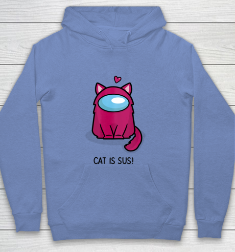 Among Us Game Shirt Cute Cat Astronaut Among me or us Nerdy Girl Gamer Youth Hoodie 7