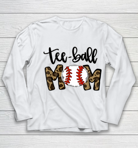 Ball Mom Mother s Day Gift Teeball Mom Leopard Funny Youth Long Sleeve