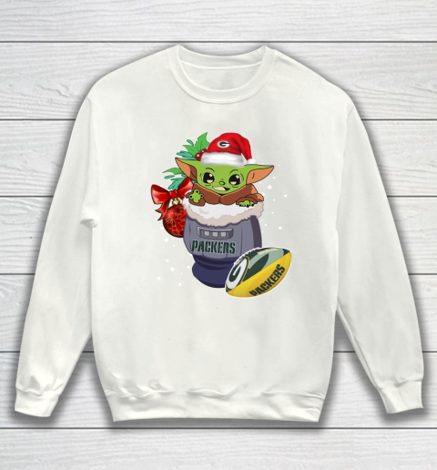 Green Bay Packers Christmas Baby Yoda Star Wars Funny Happy NFL Sweatshirt 2