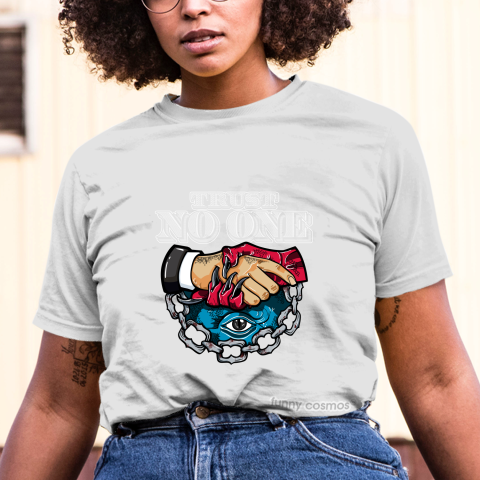 Air Jordan 1 UNC to CHI Matching Sneaker Tshirt Trust No One Eye Red White Blue Jordan Tshirt