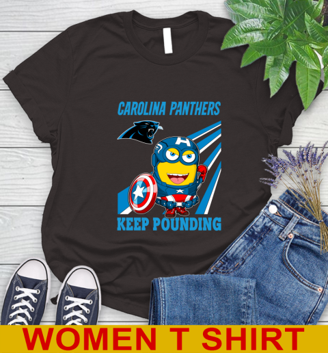 NFL Football Carolina Panthers Captain America Marvel Avengers Minion Shirt Women's T-Shirt 9