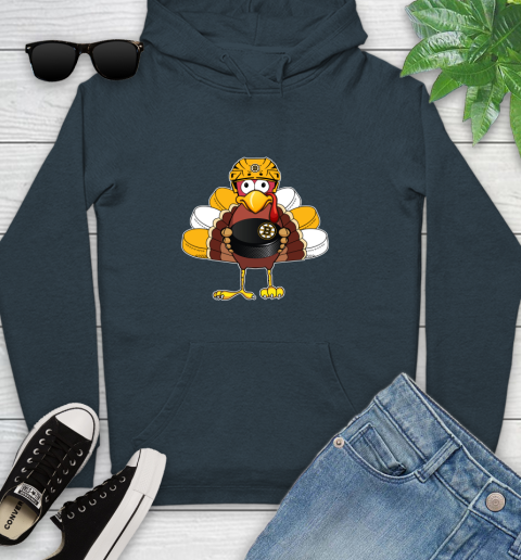 Boston Bruins Turkey Thanksgiving Day Youth Hoodie 8