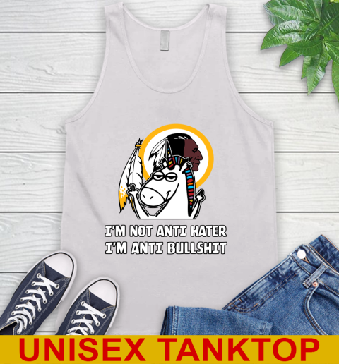Washington Redskins NFL Football Unicorn I'm Not Anti Hater I'm Anti Bullshit Tank Top