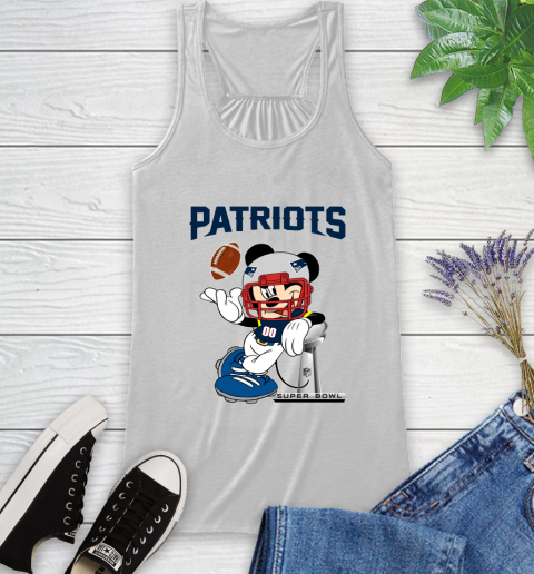 NFL New England Patriots Mickey Mouse Disney Super Bowl Football T Shirt Racerback Tank