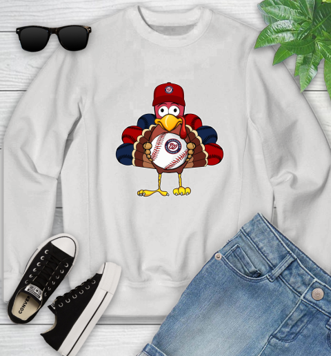 Washington Nationals Turkey thanksgiving Youth Sweatshirt