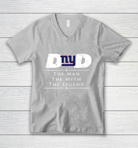 New York Giants NFL Football Dad The Man The Myth The Legend V-Neck T-Shirt 3