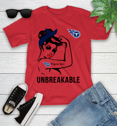NFL Tennessee Titans Girl Unbreakable Football Sports Youth T-Shirt 8