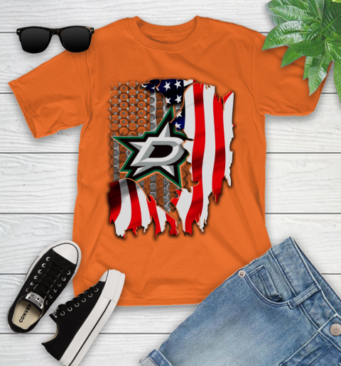 Dallas Stars NHL Hockey American Flag Youth T-Shirt 9