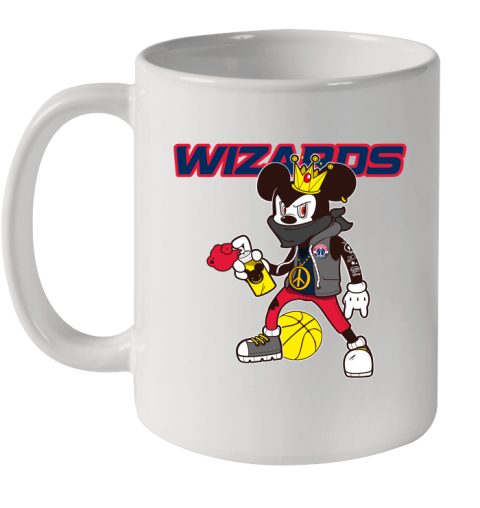 Washington Wizards NBA Basketball Mickey Peace Sign Sports Ceramic Mug 11oz