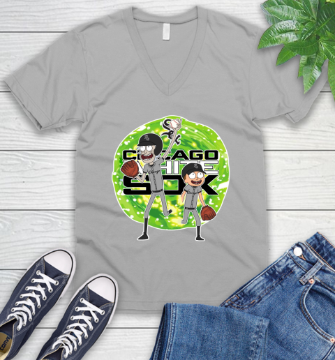 MLB Chicago White Sox Rick And Morty Baseball Sports V-Neck T-Shirt 4