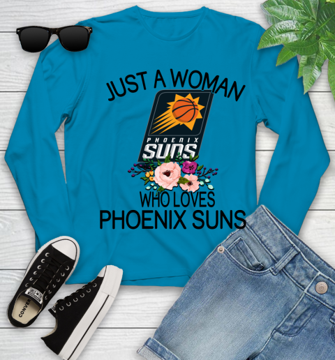 NBA Just A Woman Who Loves Phoenix Suns Basketball Sports Youth Long Sleeve 5