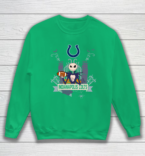 NFL Indianapolis Colts Football Jack Skellington Halloween Sweatshirt 5