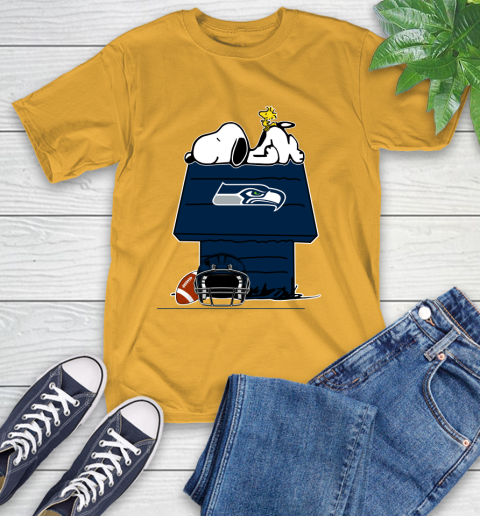 Seattle Seahawks NFL Football Snoopy Woodstock The Peanuts Movie T-Shirt 3