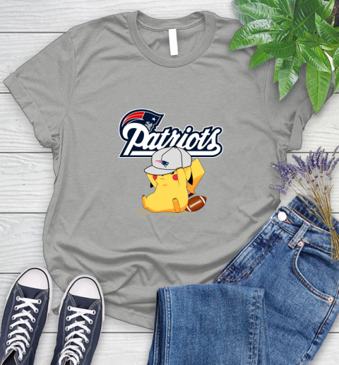 NFL Pikachu Football Sports New England Patriots Women's T-Shirt 10