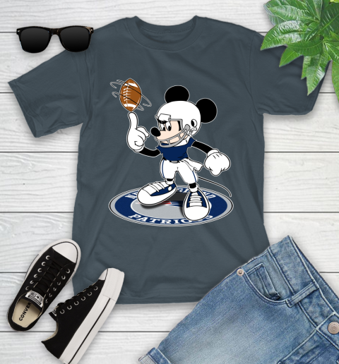 NFL Football New England Patriots Cheerful Mickey Disney Shirt Youth T-Shirt 8