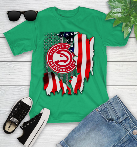 Atlanta Hawks NBA Basketball American Flag Youth T-Shirt 8