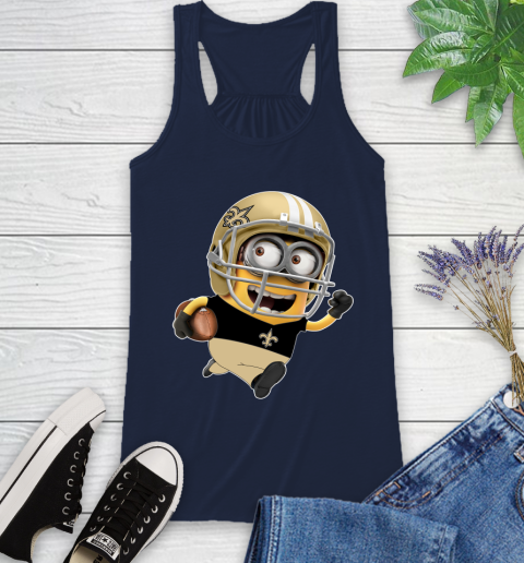 NFL New Orleans Saints Minions Disney Football Sports Racerback Tank 12