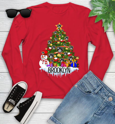 Brooklyn Nets Merry Christmas NBA Basketball Sports Youth Long Sleeve 11