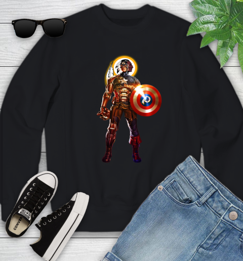 NFL Captain America Marvel Avengers Endgame Football Sports Washington Redskins Youth Sweatshirt 2