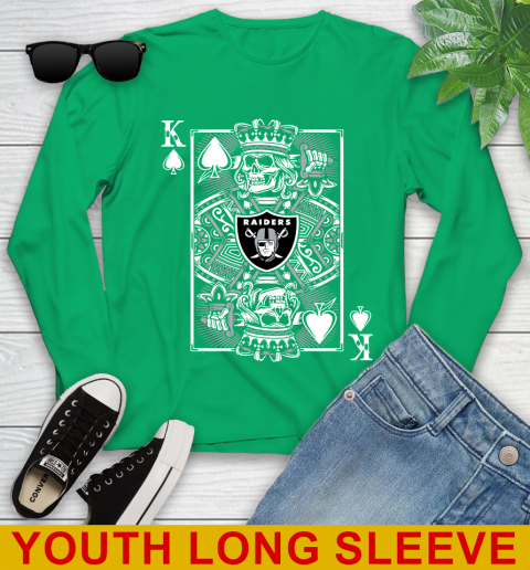Oakland Raiders NFL Football The King Of Spades Death Cards Shirt Youth Long Sleeve 7