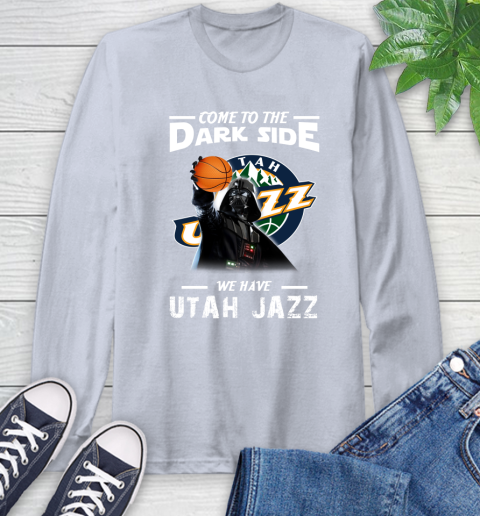 NBA Come To The Dark Side We Have Utah Jazz Star Wars Darth Vader Basketball Long Sleeve T-Shirt 6