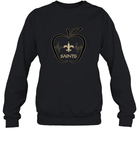 Apple Heartbeat Teacher Symbol New Orleans Saints Sweatshirt