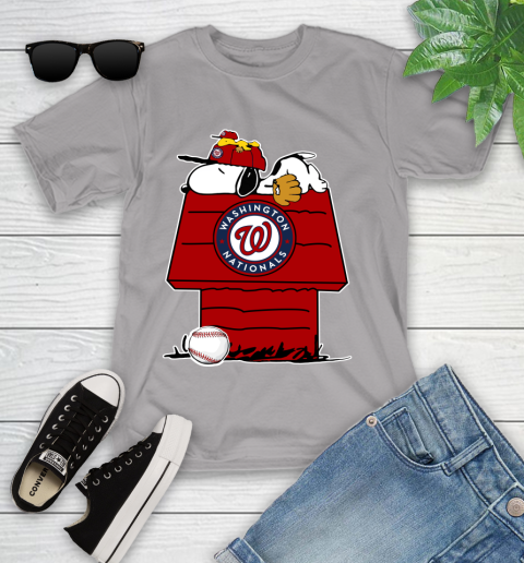 MLB Washington Nationals Snoopy Woodstock The Peanuts Movie Baseball T Shirt_000 Youth T-Shirt 4
