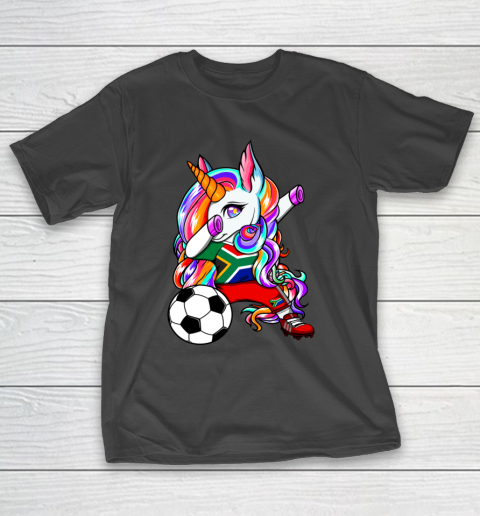 Dabbing Unicorn South Africa Soccer Fans Jersey Football T-Shirt 2