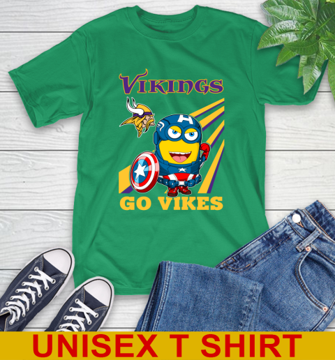 NFL Football Minnesota Vikings Captain America Marvel Avengers Minion Shirt T-Shirt 7