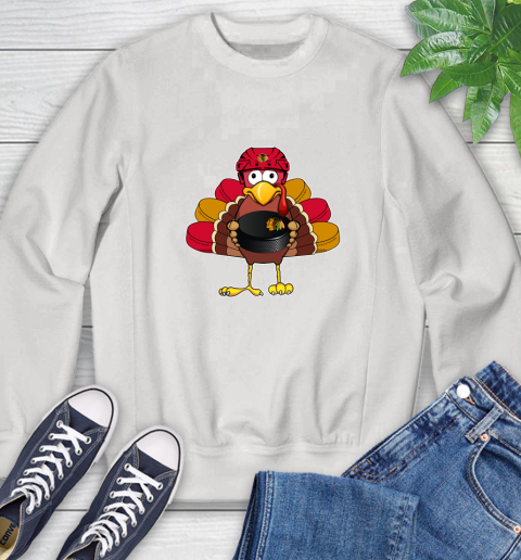Chicago Blackhawks Turkey Thanksgiving Day Sweatshirt