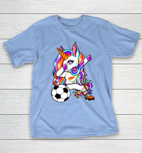 Dabbing Unicorn Cyprus Soccer Fans Jersey Cypriot Football T-Shirt 23