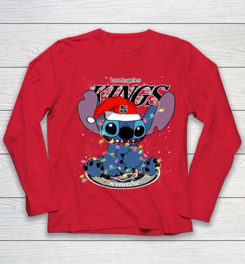 Los Angeles Kings NHL Hockey noel stitch Christmas Youth Long Sleeve 7