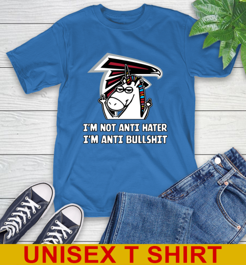 Atlanta Falcons NFL Football Unicorn I'm Not Anti Hater I'm Anti Bullshit T-Shirt 9
