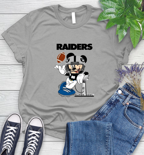 NFL Oakland Raiders Mickey Mouse Disney Super Bowl Football T Shirt Women's T-Shirt 10