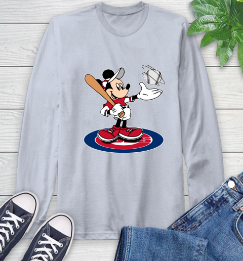 MLB Baseball Chicago Cubs Cheerful Mickey Disney Shirt Long Sleeve T-Shirt 6