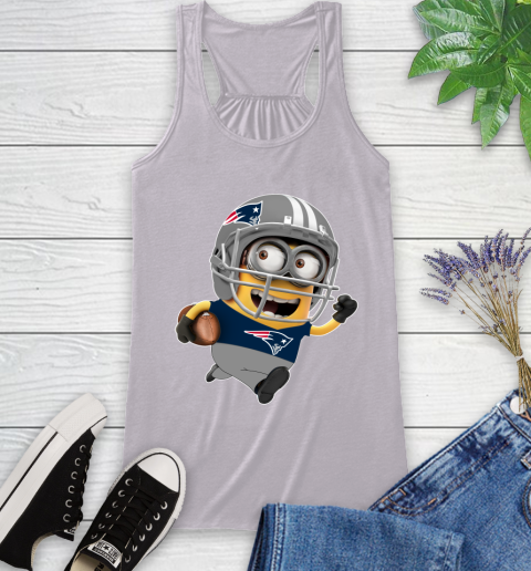 NFL New England Patriots Minions Disney Football Sports Racerback Tank 5