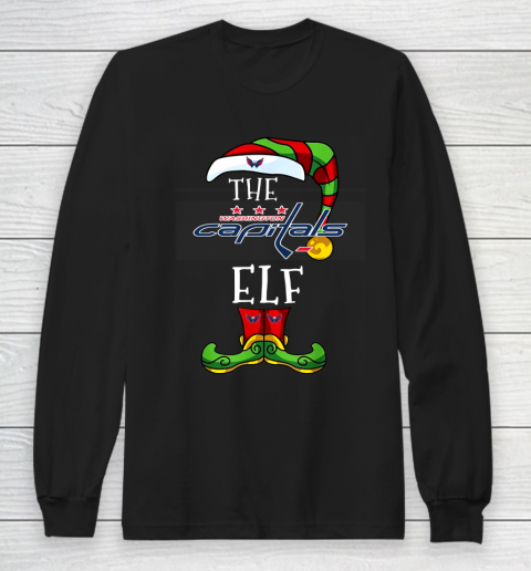 Washington Capitals Christmas ELF Funny NHL Long Sleeve T-Shirt