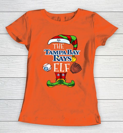 Tampa Bay Rays Christmas ELF Funny MLB Women's T-Shirt 3