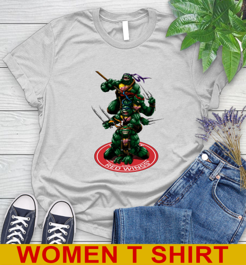NHL Hockey Detroit Red Wings Teenage Mutant Ninja Turtles Shirt Women's T-Shirt