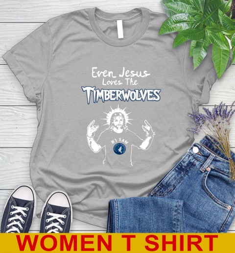 Minnesota Timberwolves NBA Basketball Even Jesus Loves The Timberwolves Shirt Women's T-Shirt 5