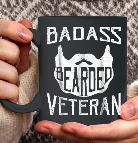 Grandpa Funny Gift Apparel  Badass Bearded Uncle Grandpa Dad Veterans Day Ceramic Mug 11oz