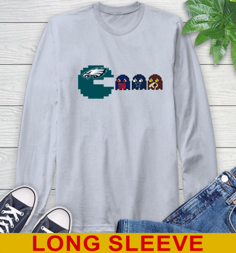 Philadelphia Eagles NFL Football Pac Man Champion Long Sleeve T-Shirt 6