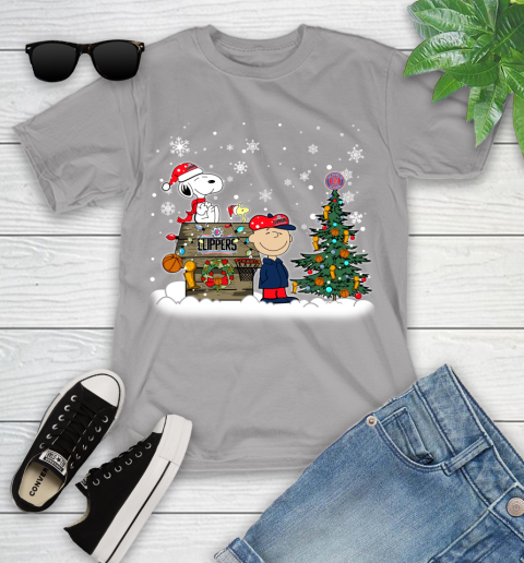 LA Clippers NBA Basketball Christmas The Peanuts Movie Snoopy Championship Youth T-Shirt 4