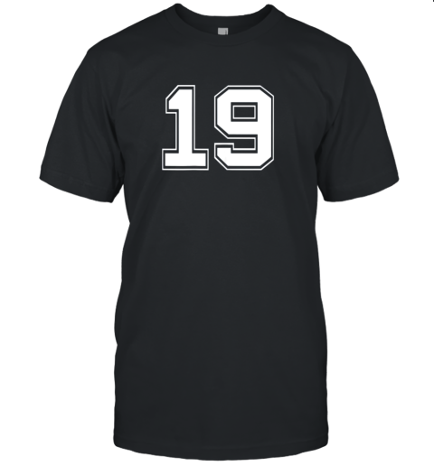 Number 19 Shirt Baseball Football Soccer Birthday Gift Unisex Jersey Tee