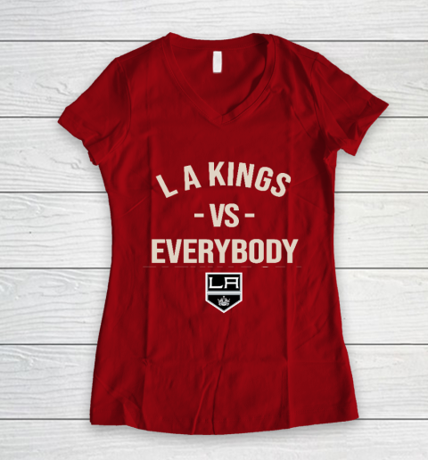 Los Angeles Kings Vs Everybody Women's V-Neck T-Shirt 8