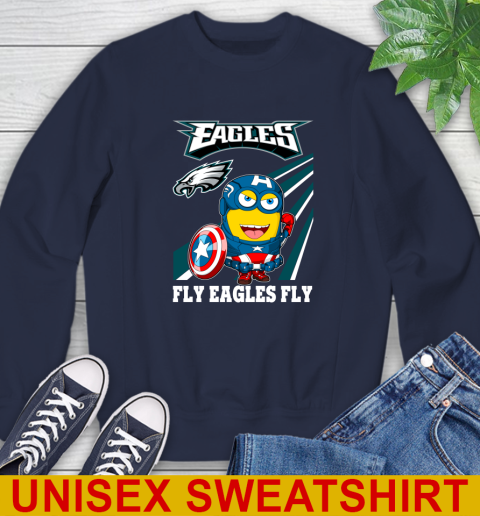 NFL Football Philadelphia Eagles Captain America Marvel Avengers Minion Shirt Sweatshirt 2
