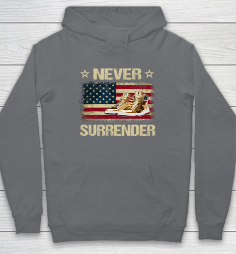 Never Surrender Gold Sneakers Pro Trump 2024 Hoodie 3