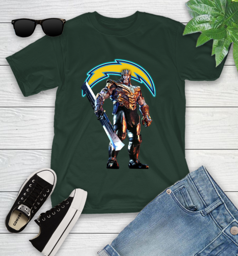 NFL Thanos Gauntlet Avengers Endgame Football San Diego Chargers Youth T-Shirt 5