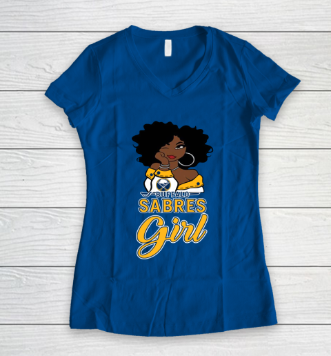 Buffalo Sabres Girl NHL Women's V-Neck T-Shirt 9
